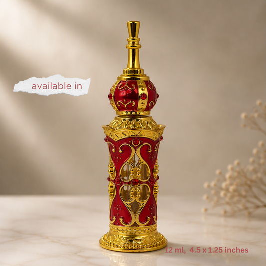 12 ml decorative fancy attar bottle red minaret perfume oil
