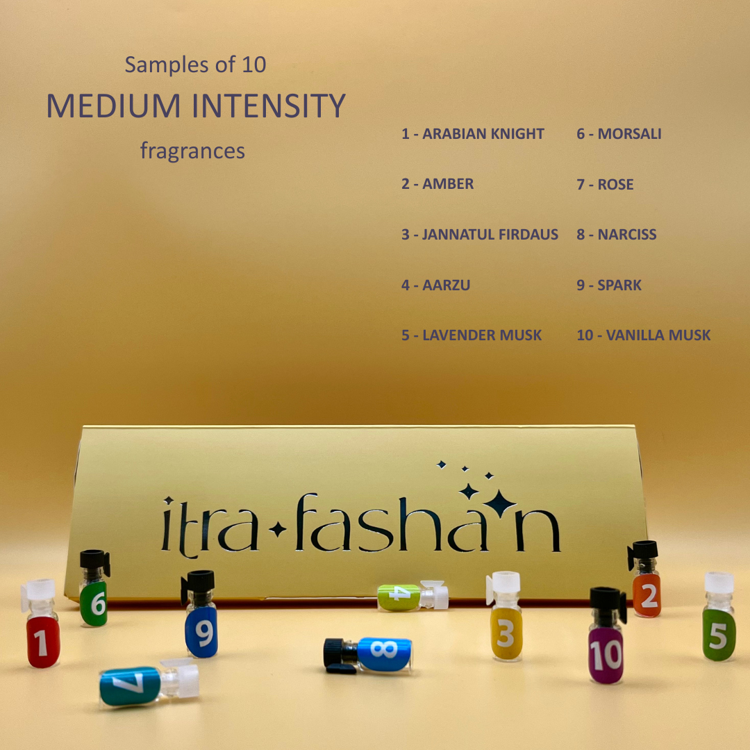 Samples of 10 MEDIUM INTENSITY Fragrances image 0