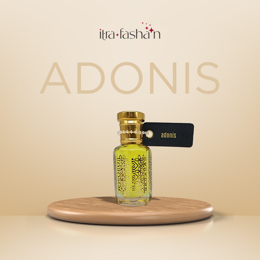 Adonis bold smoky woody attar perfume oil bottle for men by ItraFashan - in 6 ml travel size