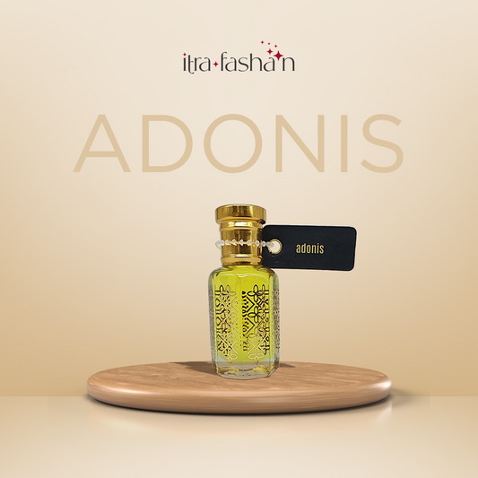 Adonis bold smoky woody attar perfume oil bottle for men by ItraFashan - in 6 ml travel size