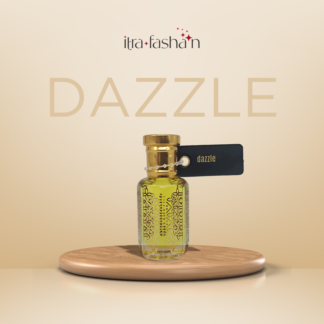 Dazzle sparkling woody floral attar perfume oil bottle by ItraFashan - festive and light - in 6 ml travel size
