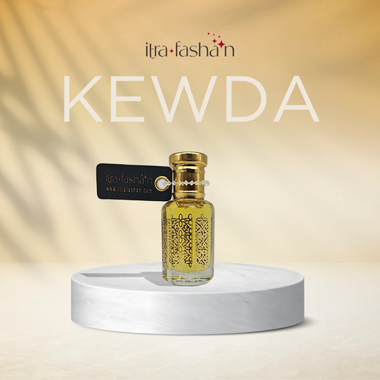 Kewda sweet Indian floral attar perfume oil bottle by ItraFashan - soothing and nostalgic - in 6 ml travel size