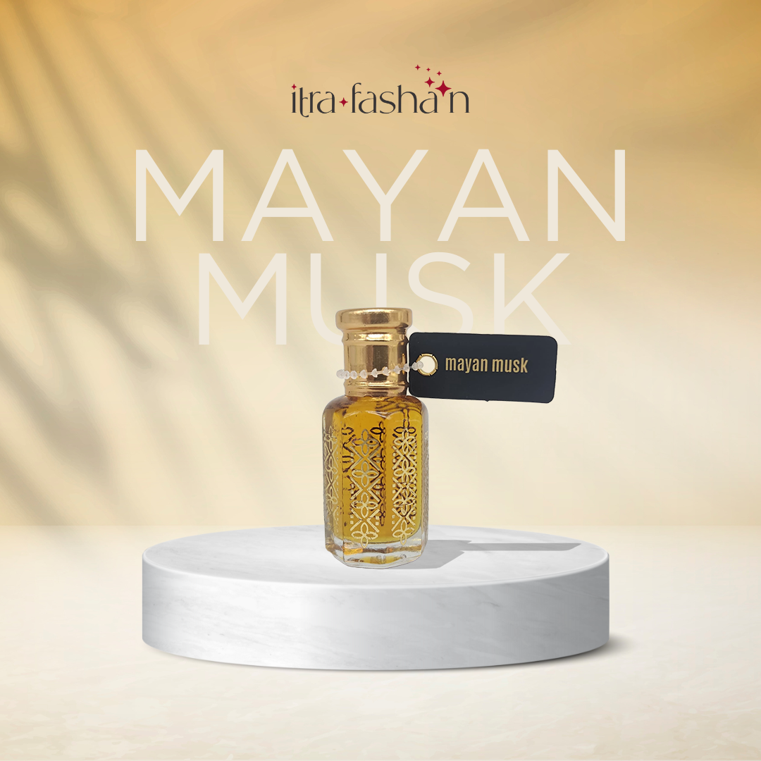Mayan Musk exotic spiced musk oud attar perfume oil bottle by ItraFashan - bold unisex - in 6 ml travel size