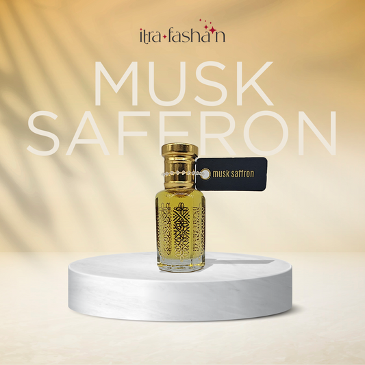 Musk Saffron spicy saffron musk attar perfume oil bottle by ItraFashan - luxurious unisex - in 6 ml travel size