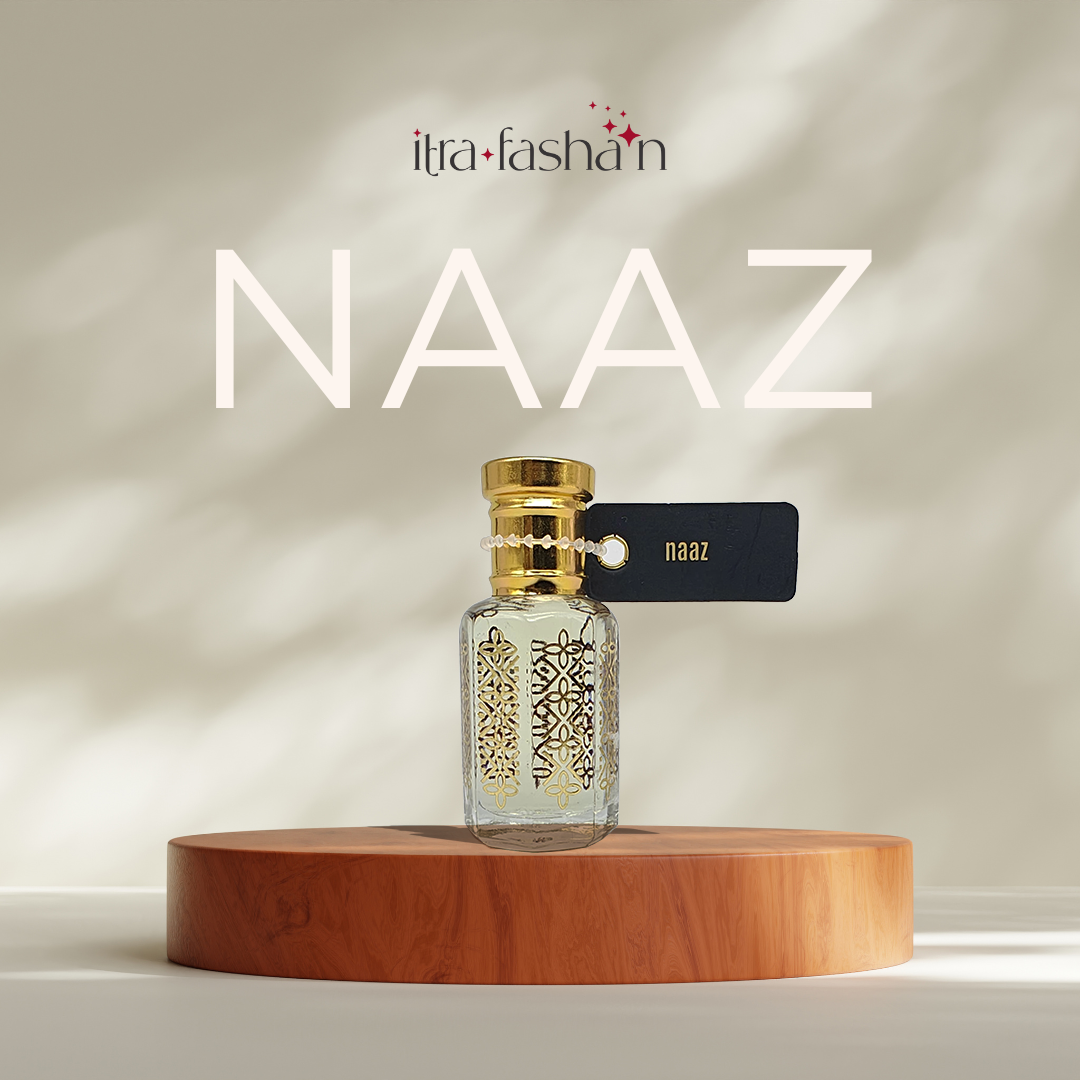 Naaz elegant feminine floral attar perfume oil bottle by ItraFashan - graceful and refined - in 6 ml travel size