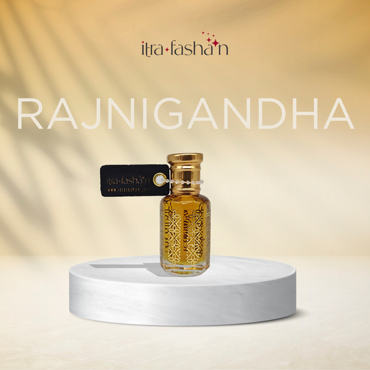 Rajnigandha Indian tuberose attar perfume oil bottle by ItraFashan - bold floral oriental - in 6 ml travel size