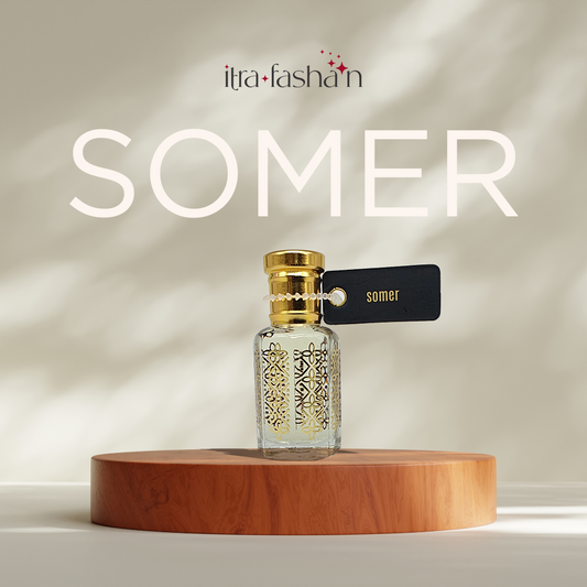 Somer fresh aquatic floral attar perfume oil bottle by ItraFashan - unisex, breezy, light - in 6 ml travel size