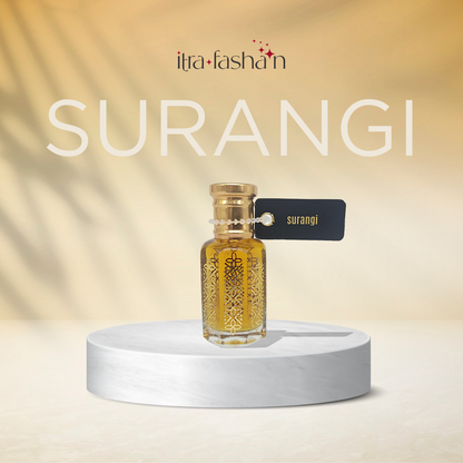 Surangi fresh citrus floral attar perfume oil bottle for women by ItraFashan - vibrant and joyful - in 6 ml travel size